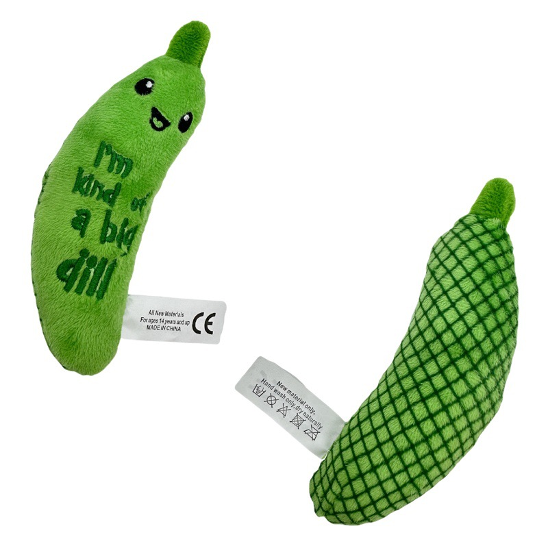 Nuevo estilo transfronterizo chew toy muñeco de pepino de peluche gato mordiendo menta gatera juguetes de sonido suministros para mascotas