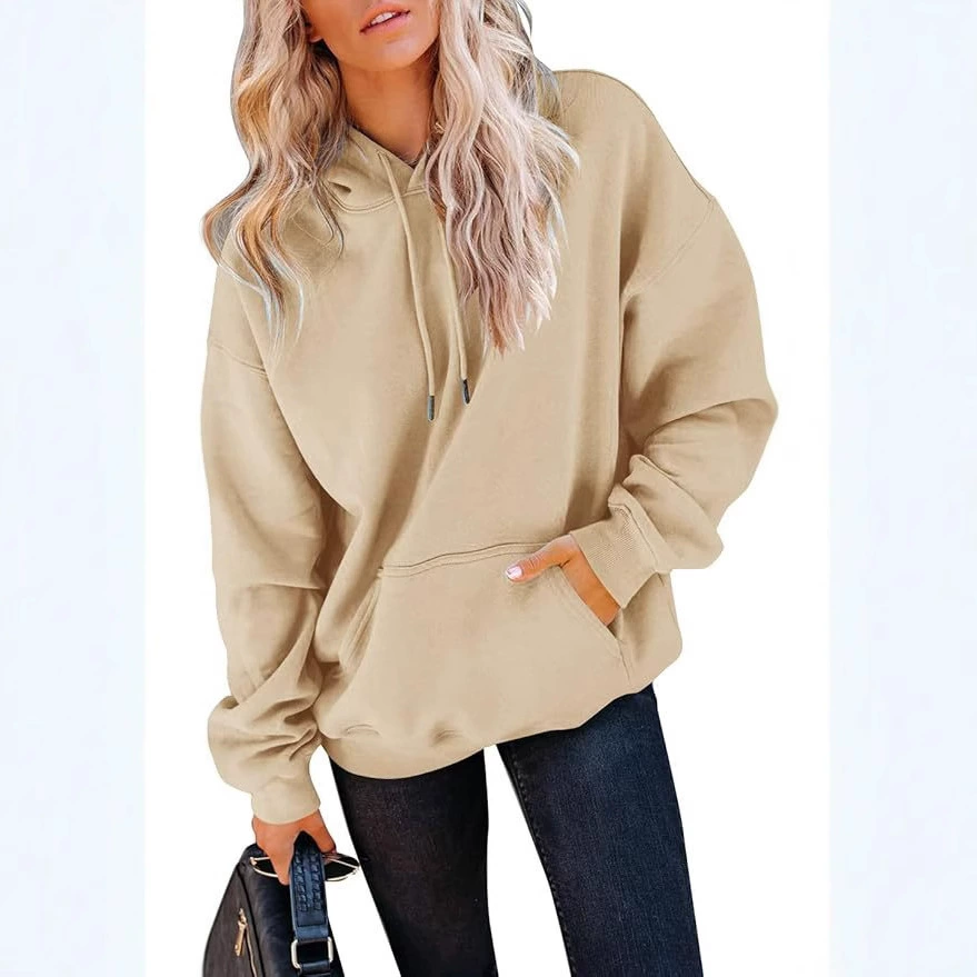 Европейская и американская одежда Amazon, свободная повседневная толстовка с капюшоном и карманами на шнурке, новая осенне-зимняя толстовка с длинными рукавами, трансграничная