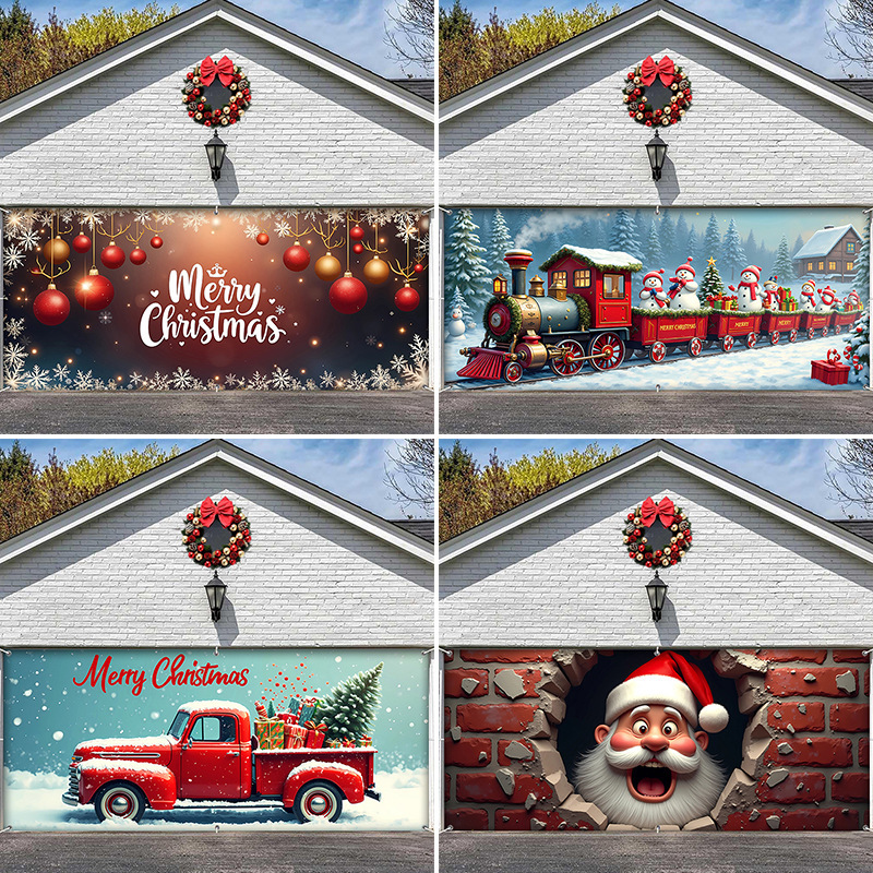New Arrival Christmas Banner Garage Door Decorations Christmas Background Decorative Door Cover Indoor Outdoor Xmas Festival Party New Arrival Christmas Banner Garage Door Decorations Christmas Background Decorative Door Cover Indoor Outdoor Xmas Festival Party