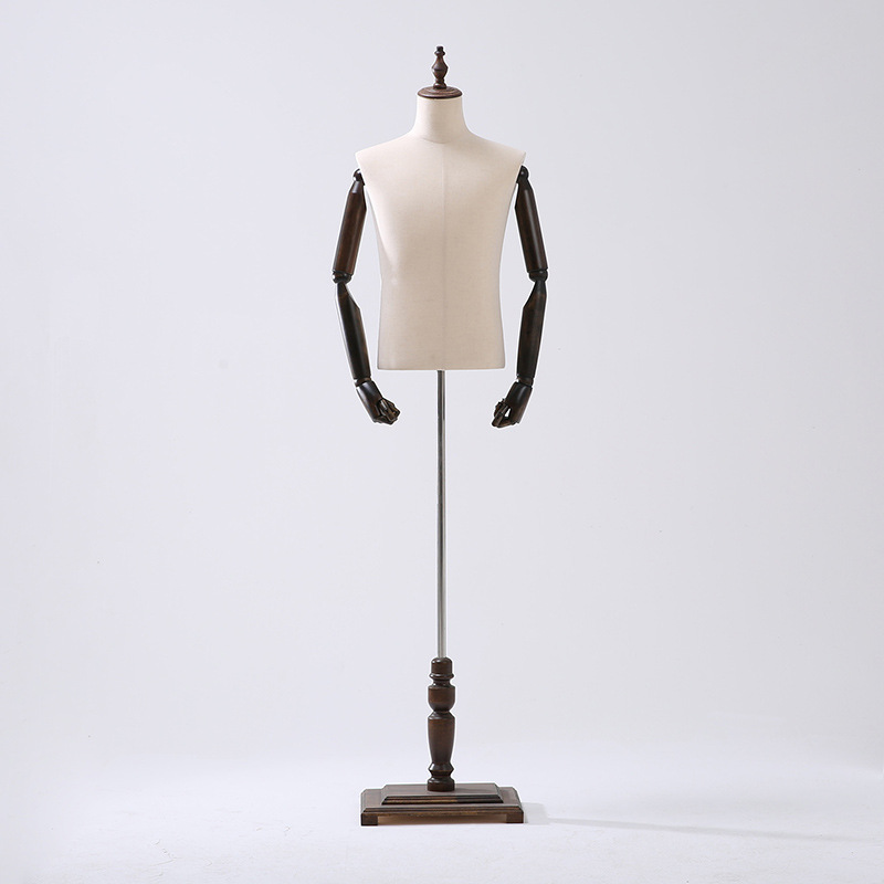 Tienda de ropa modelo masculino de madera sólida modelo adulto accesorios tienda de ropa estante de exhibición de plataforma de sopa estante de modelo