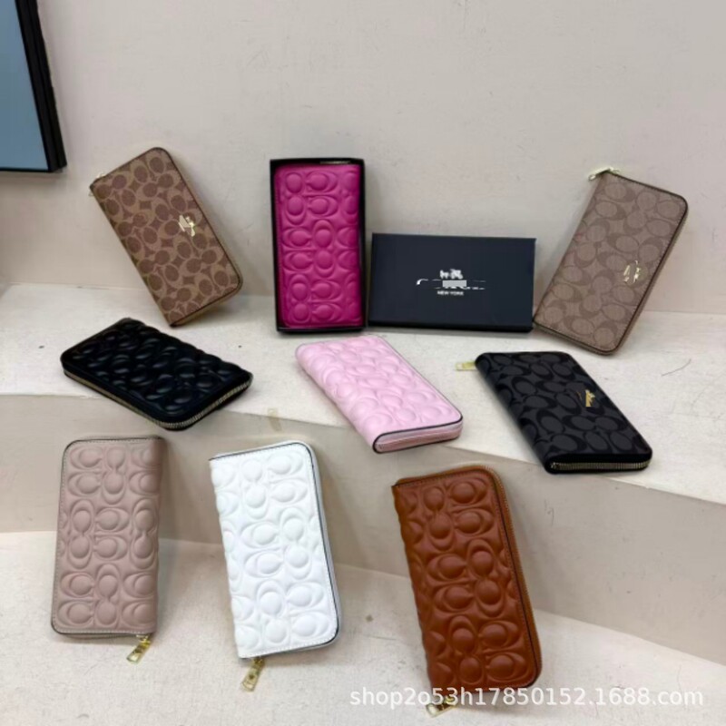 C Family Wallet 2025 New Zipper Clutch Bag Women's Multi-Card Slot Large Capacity Embossed Wallet Wallets