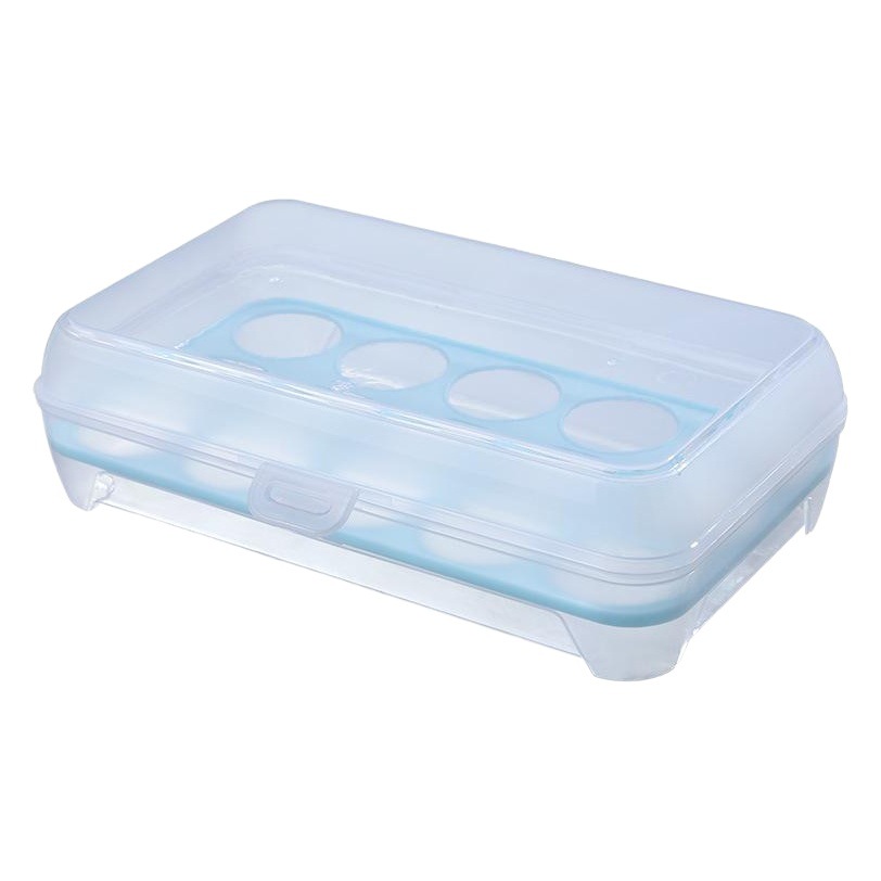 Cocina 15-rejilla refrigerador huevo caja crujiente de plástico caja de almacenamiento de alimentos portátil transparente bandeja de huevos caja