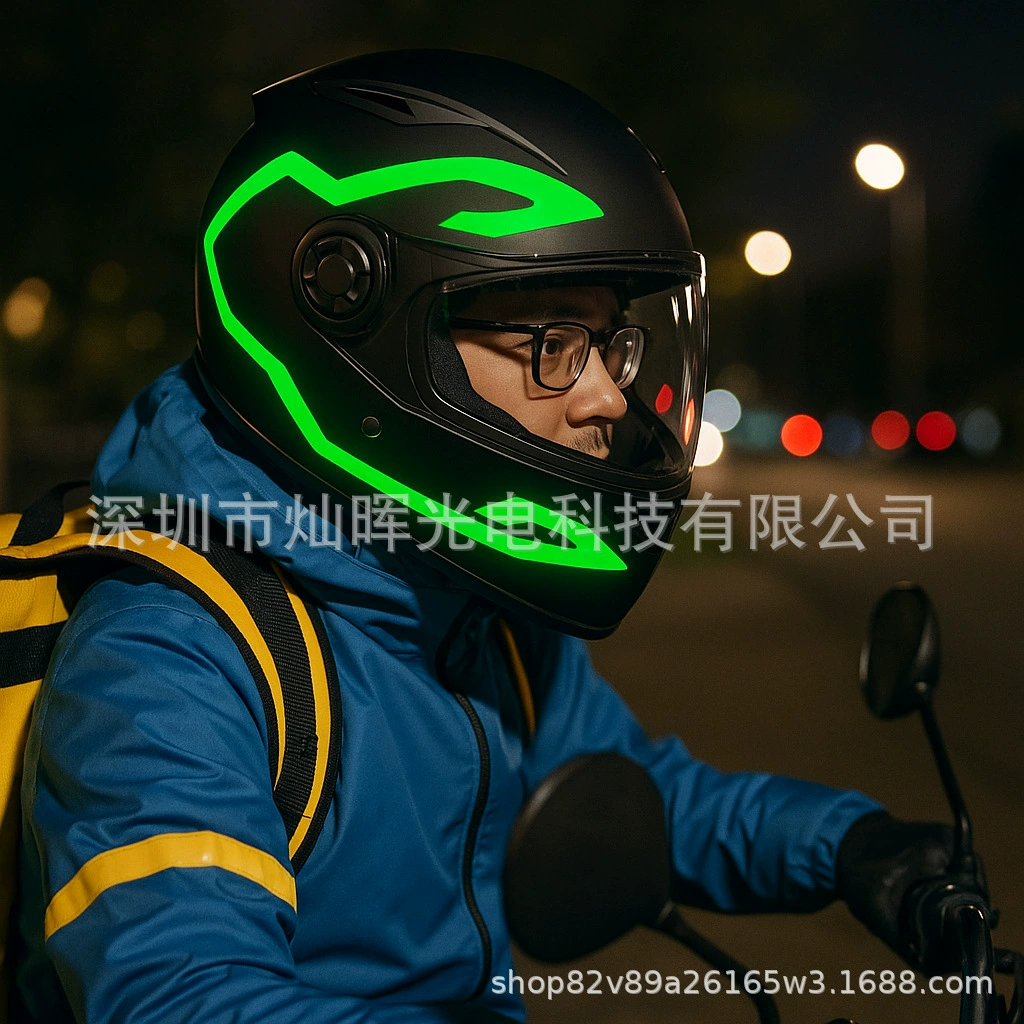 Декоративная световая полоса для мотоциклетного шлема, световая полоса для шлема EL, светящаяся предупреждающая световая полоса для шлема, завод-изготовитель источника света