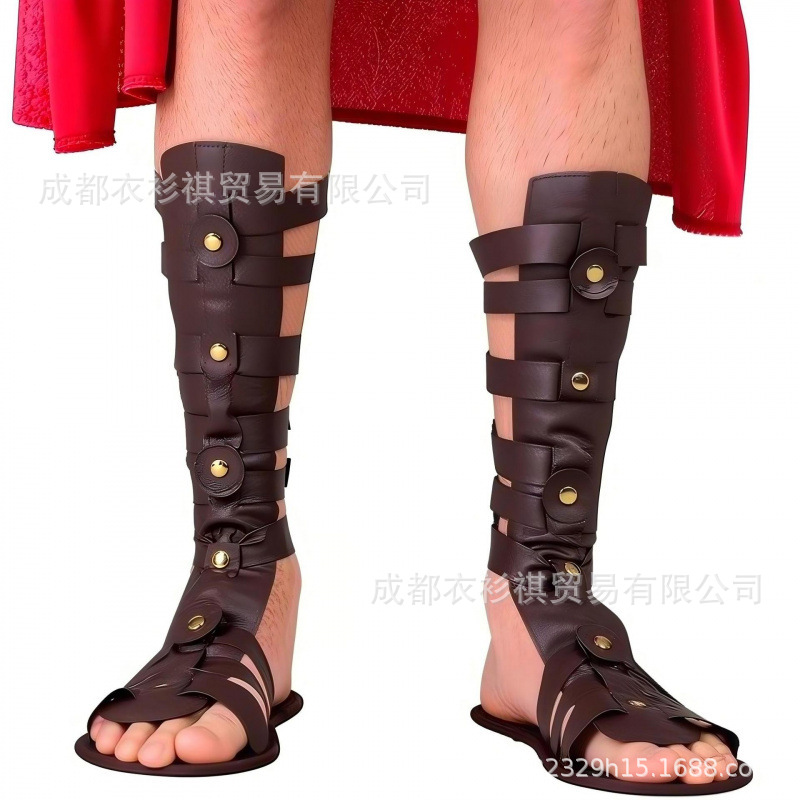 Amazon Temu Cross-Border New European and American Medieval Renaissance Roman Gladiator Retro Men's Shoes