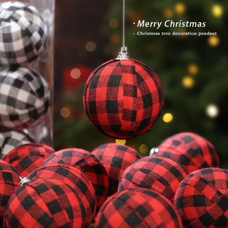 Punto transfronterizo juego de bolas de Navidad galvanoplastia de plástico caja de regalo de bolas pintadas a mano colgante de árbol de Navidad bola colgante de ambiente navideño