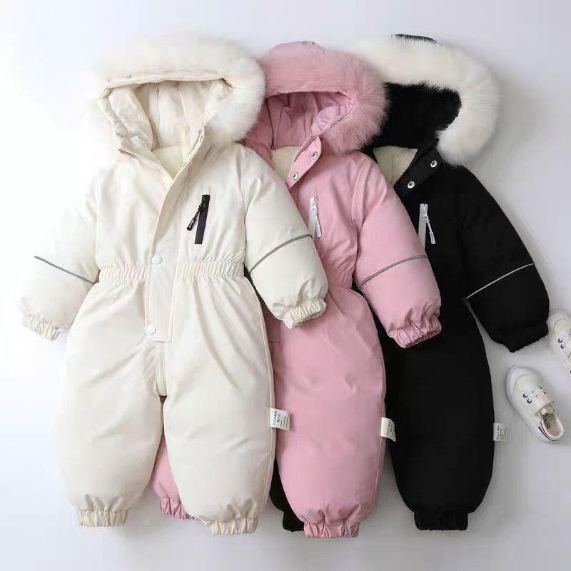 保暖加厚男童宝宝滑雪服连体衣女宝宝爬服2026冬季新款童装连身衣