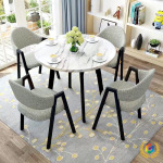 桌椅组合咖啡店奶茶店圆形桌子办公休闲小户型餐桌北欧家用