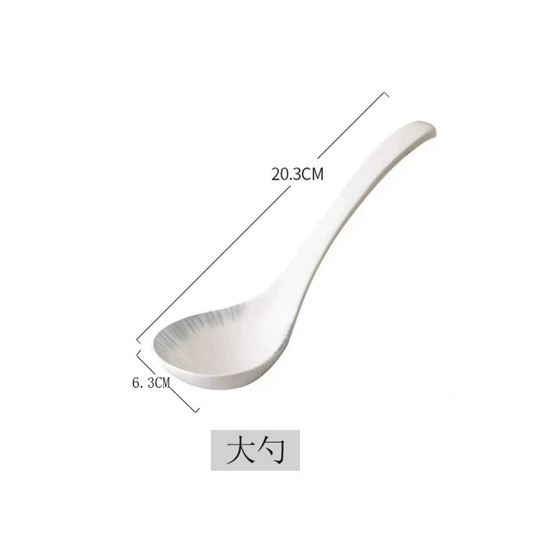 Ceramic Tableware Set — Rectangular Fish Plate + Round Plates & Soup Spoons, Elegant Rim