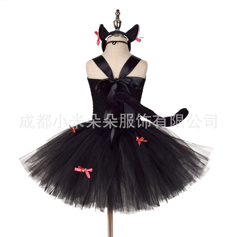 新しい動物のワンピースの猫の鈴の蓬蓬のスカートの六一子供の日のショーの服の越境のtuu dress|undefined