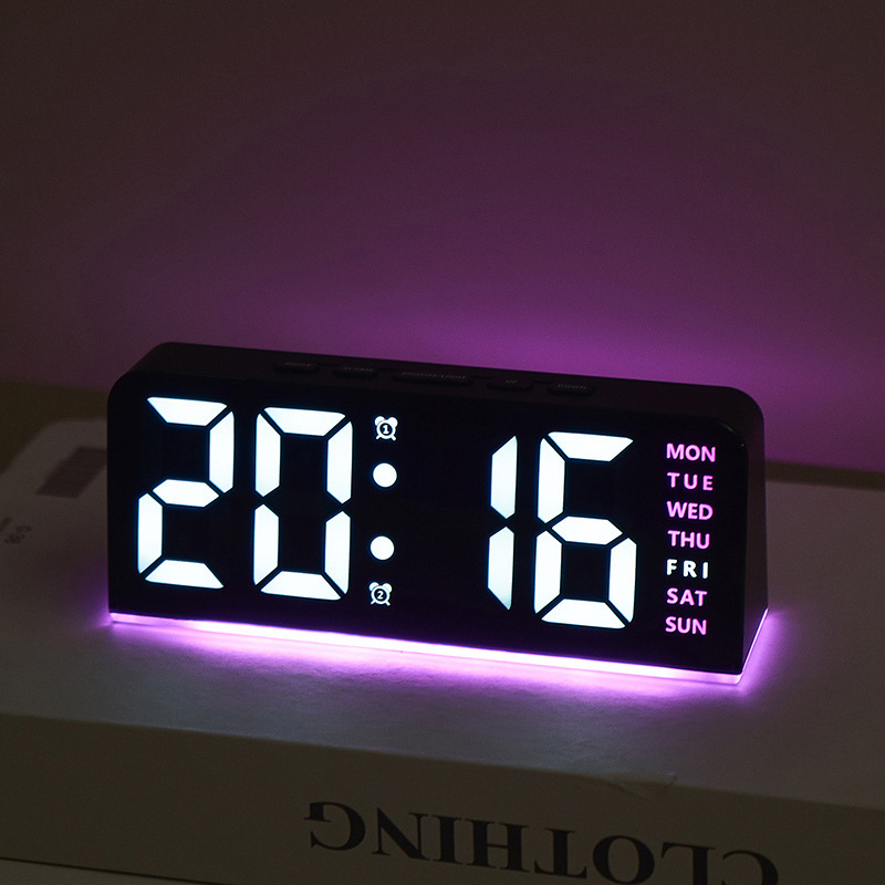 クロスボーダー革新LED大字デジタル時計雰囲気ランプ日付台時計多機能デジタル目覚まし時計GH8033|undefined