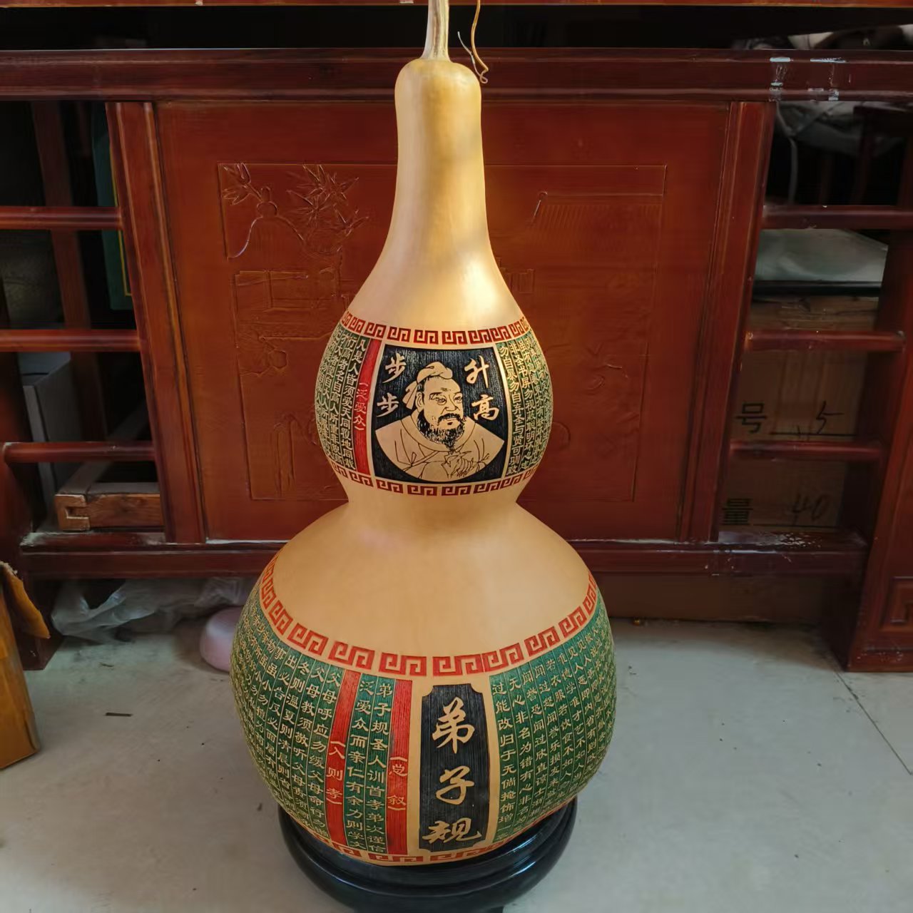 葫芦雕刻大葫芦大亚腰雕刻葫芦摆件葫芦雕刻摆件
