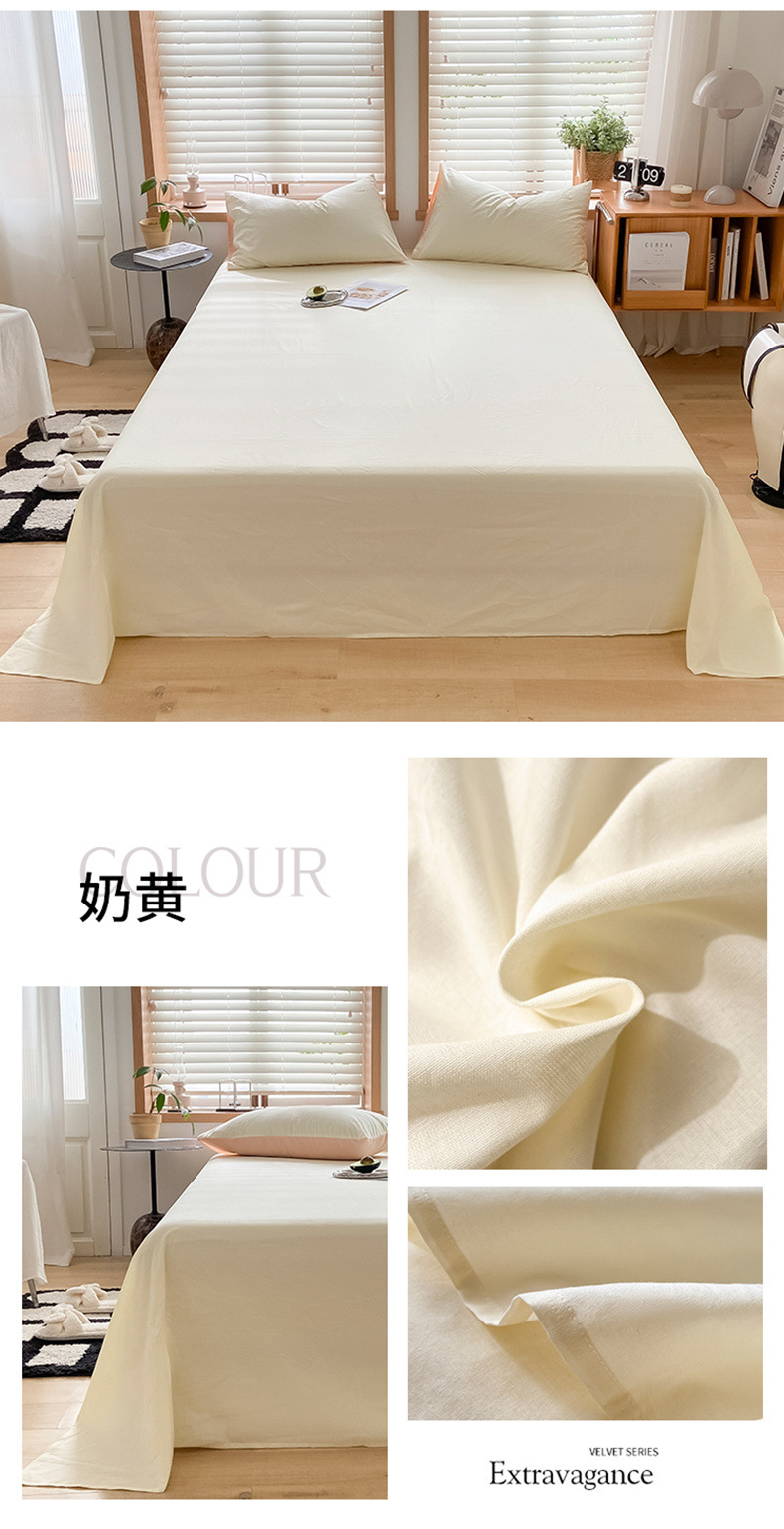 Sábana de algodón lavado de algodón grueso pieza individual 100 algodón dormitorio de estudiantes cama individual funda de almohada de tres piezas 2