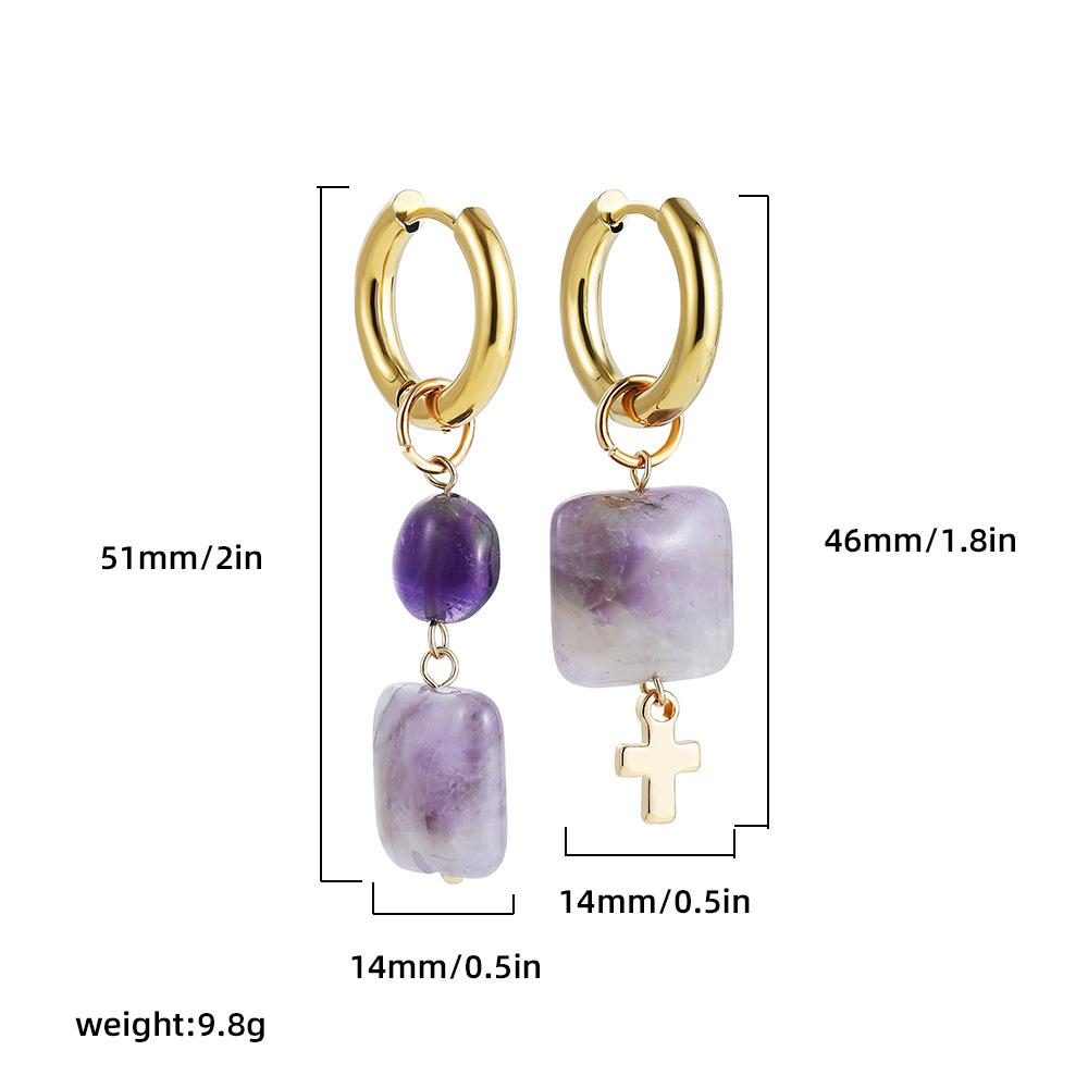 1 Pair Modern Style Geometric Natural Stone Drop Earrings display picture 6