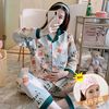 thickening three layers Air Cotton Qiuqiu postpartum lactation pregnant woman pajamas Month of service winter nurse Maternal postpartum suit