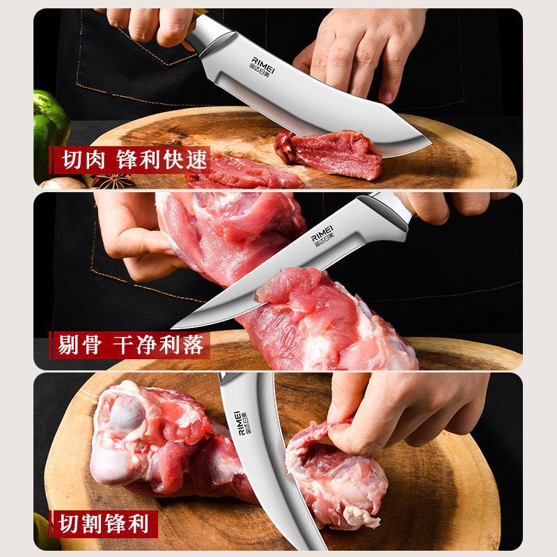 Cuchillo de corte de hueso de cocina Jinda Rimei cuchillo de corte comercial de carne de ganado cuchillo de corte de cerdo de corte de acero de alto carbono
