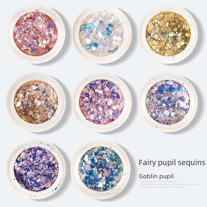 Online celebrity nail accessories wholesale online celebrity nail nail sequins glitter patch super shiny full set of decorative fairy pupil