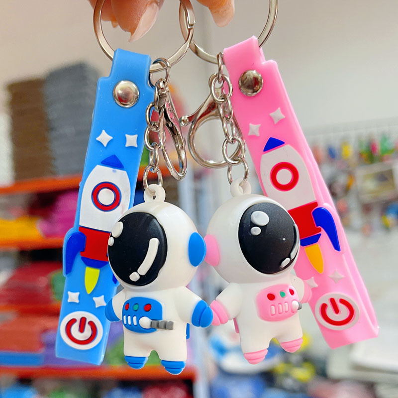 New Cartoon Astronaut Pendant Couple Spaceman Keychain Woven Rope Trendy Play Doll Creative Car Gift