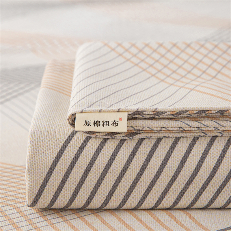 Youyixin Clase A sábanas de tela gruesa vieja de algodón puro pieza única 100 algodón individual dormitorio doble engrosado funda de almohada de tres piezas