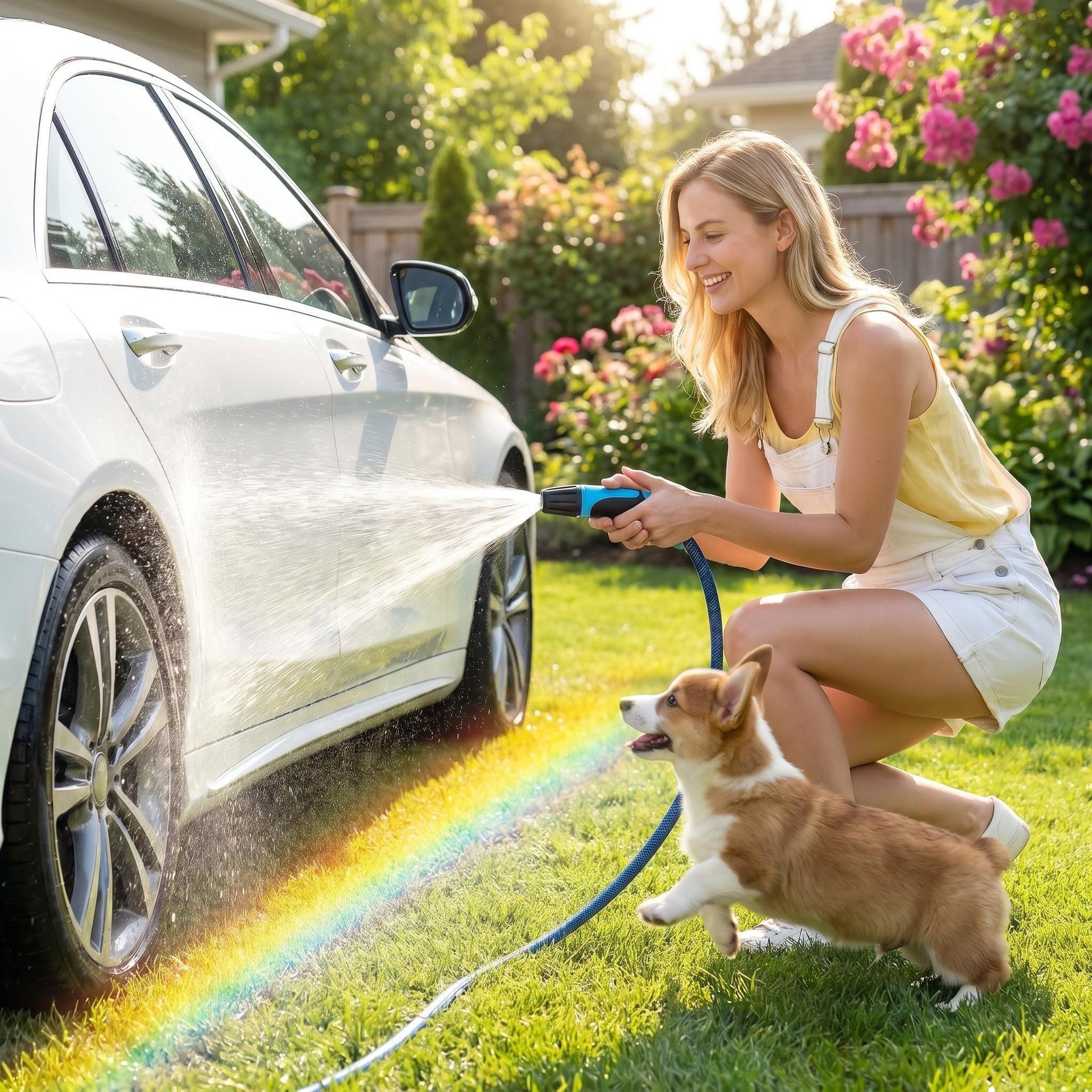 Car Wash Water Gun for Home Use, High-Pressure Nozzle for Watering Vegetables, Magic Tool for Tap Water Hose, Anti-Freeze, Anti-Explosion, Pressure-Boosting Hose for Watering Flowers