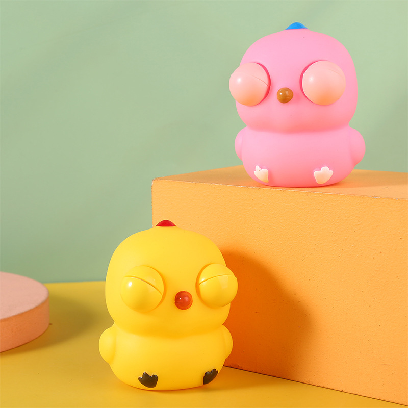 Cartoon squinting animal squeezing popping eyes little chick stress relief squeezing fun stress relief nest compared to toy wholesale