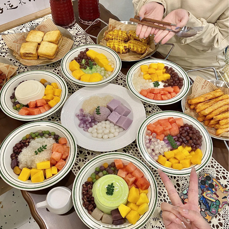 网红密胺甜品碗水果沙拉清补凉糖水碗汤圆碗火锅店绵绵冰碗沙冰碗