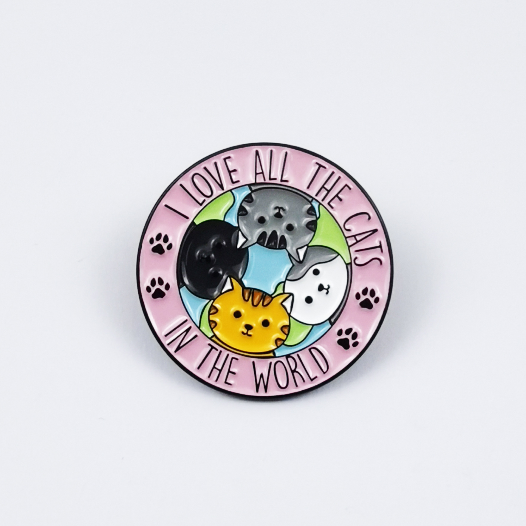 Personalidad humor broche inglés dibujos animados lindo patrón aleación insignia redonda accesorios de pin fijo spot transfronterizo