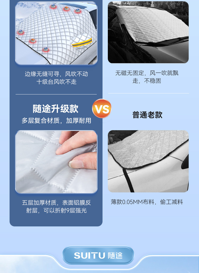 Car Snow Shield, Anti-Freeze and Windproof Car Cover, Front Windshield Cover, Snow Shield, Winter Supplies, Car Sunshade