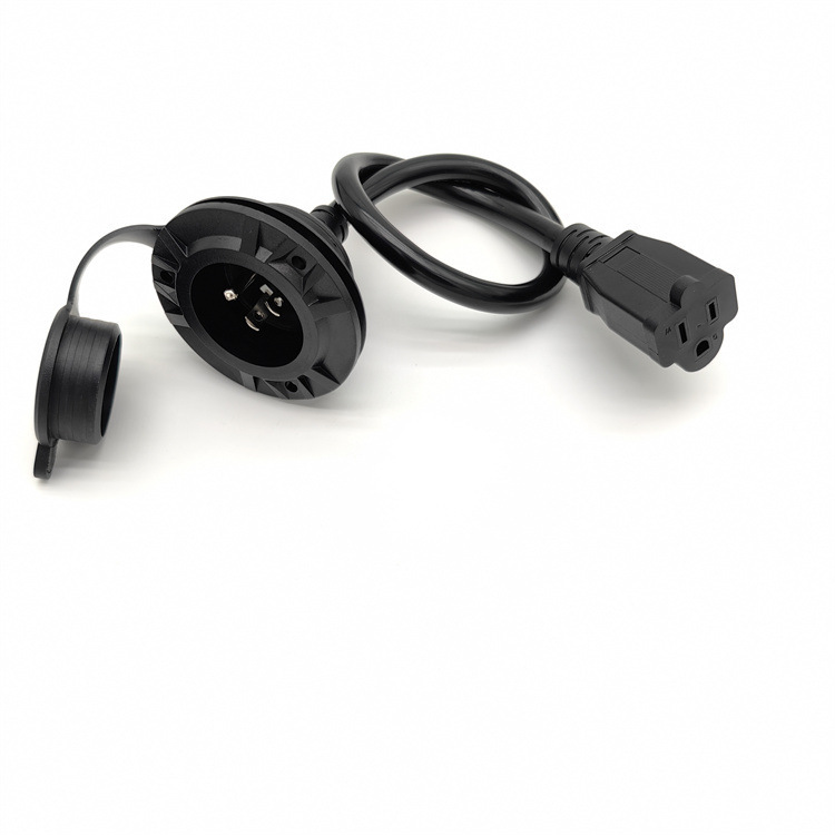 Us Standard 1-Ac Port Plug 125V Power Input Socket Waterproof Power Socket Box with 16inch