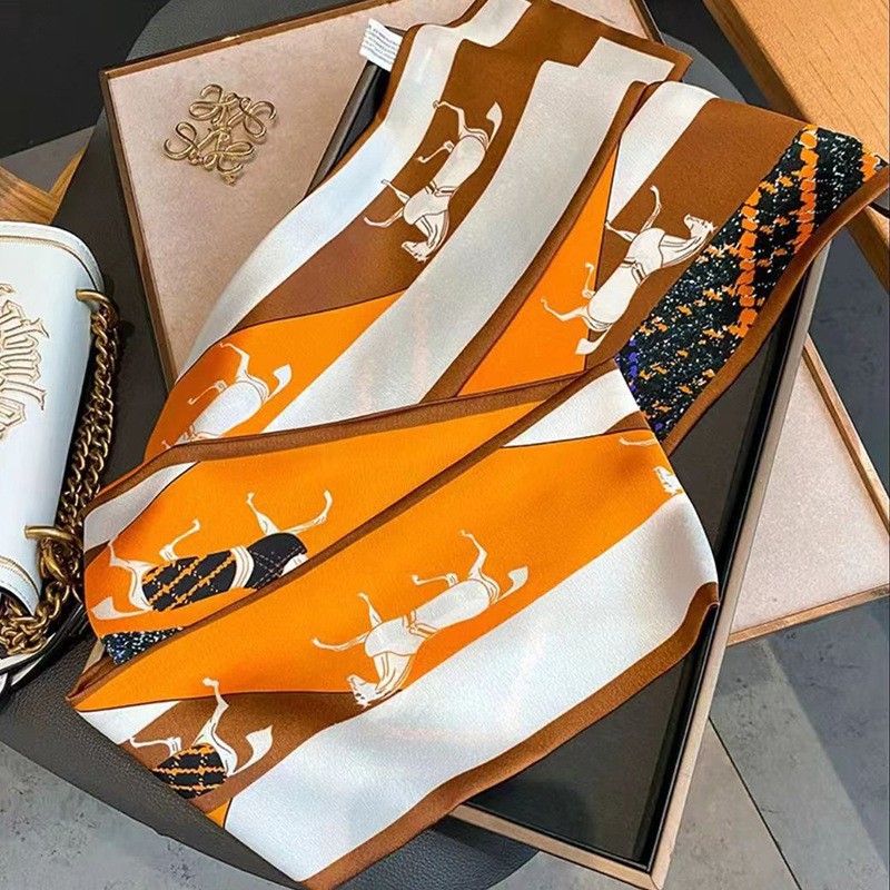Pañuelo Largo de Seda Estampado de Poliéster, Mantenerse caliente, sombreado y a prueba de polvo, para Regalo