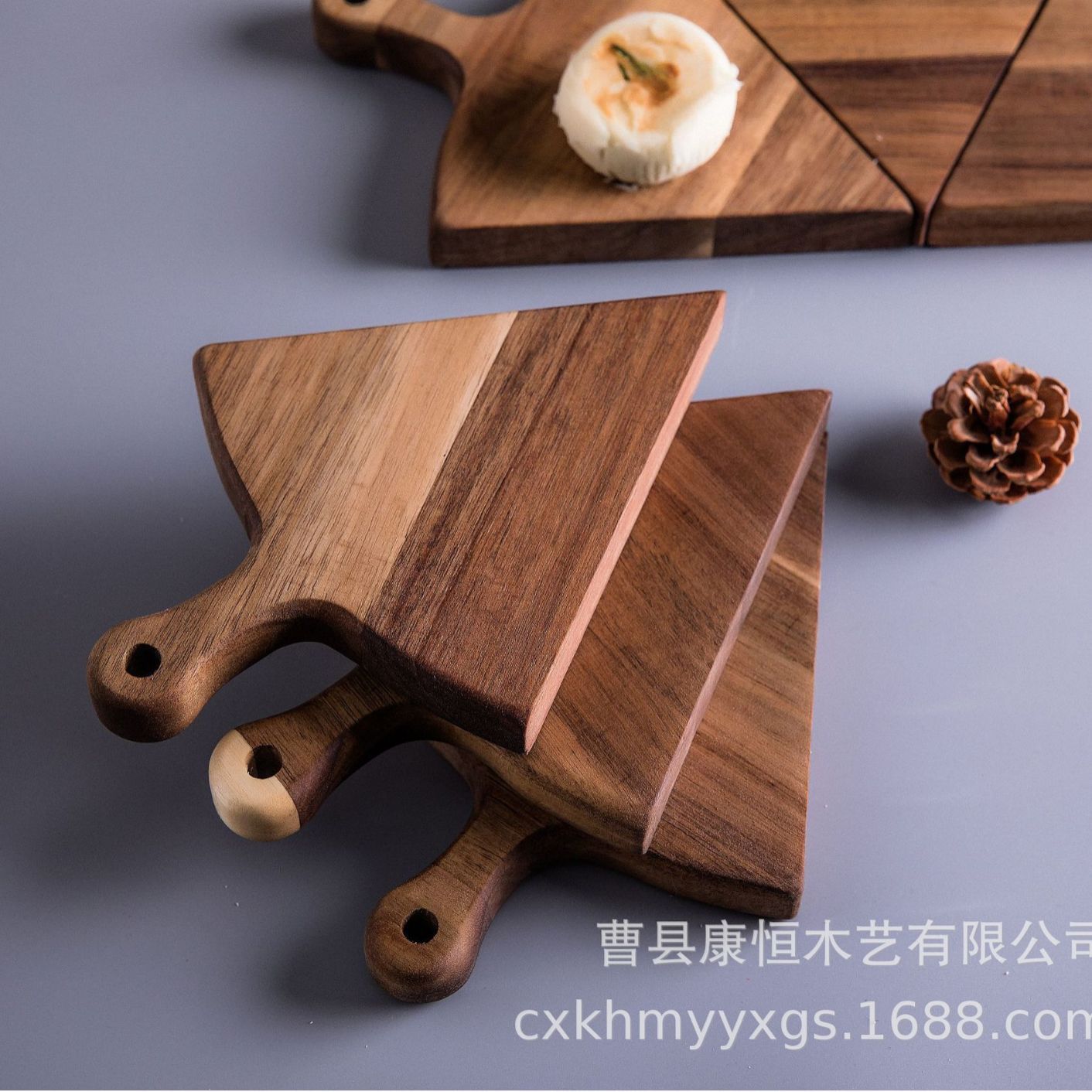 Acacia madera creativa para el hogar, bandeja de pizza irregular, bandeja de filete de forma especial, bandeja de madera dividida