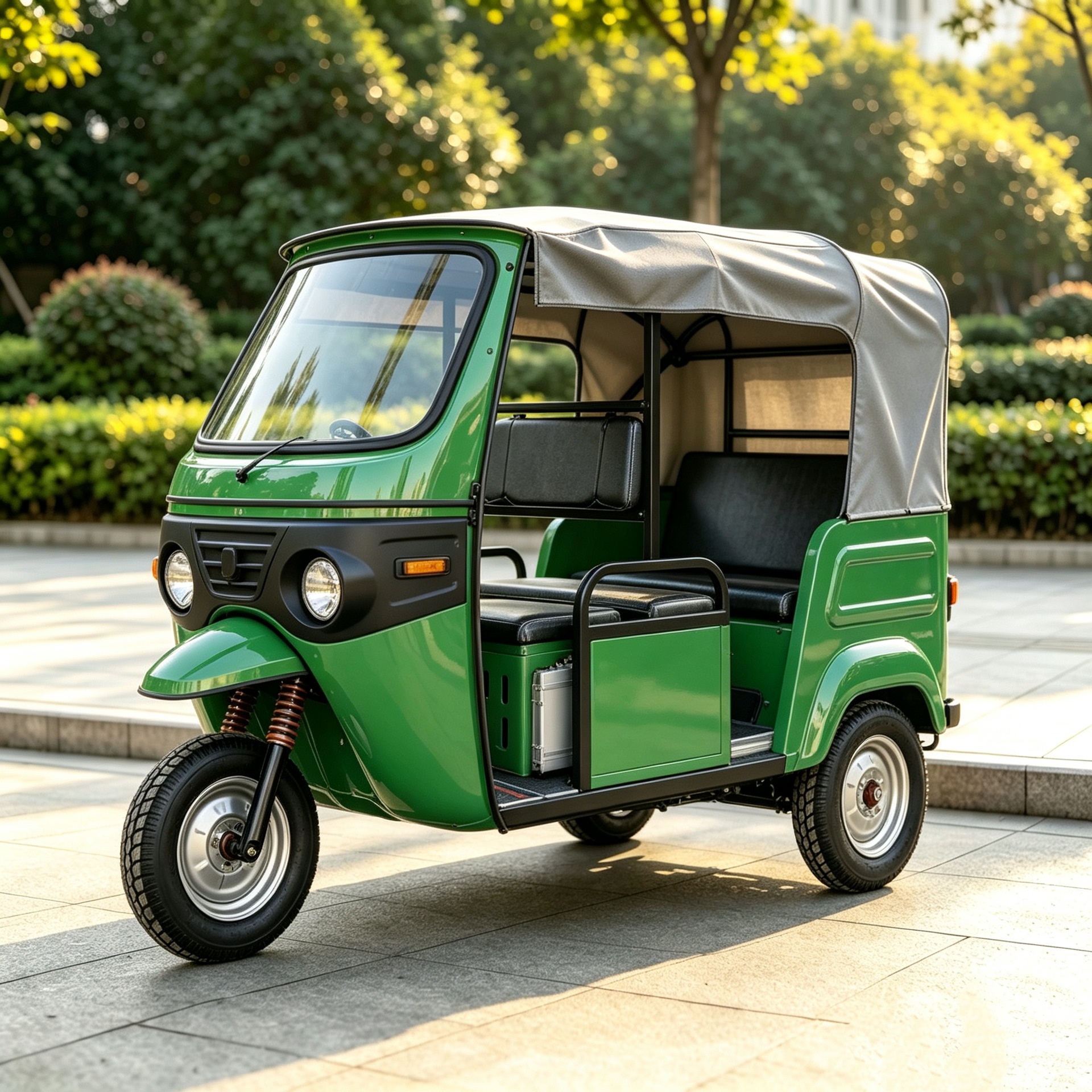 Tuk-tuk with sunshade and canopy for passenger transport, exported for passenger-carrying operations, stable body, adaptable for short-distance passenger transportation