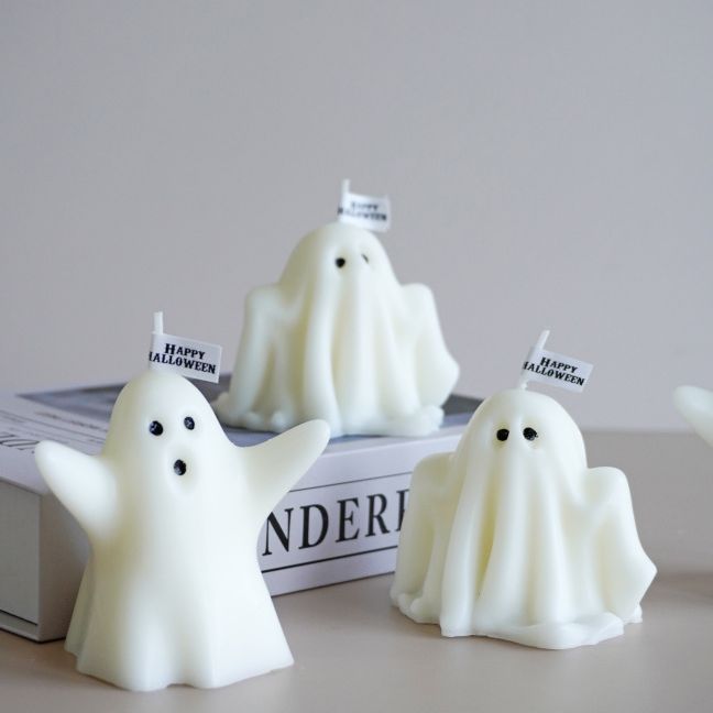 Venta caliente transfronteriza halloween blanco fantasma vela lindo divertido mano regalo decoración niños decoración al por mayor