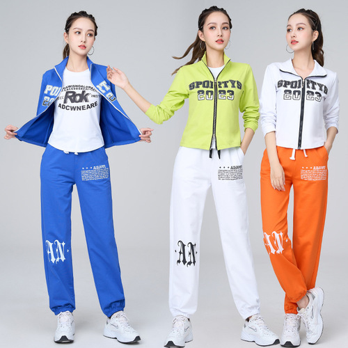 Spring and autumn square dance set new product ghost step dance aerobics sports leisure dance set women's cotton thick section 301