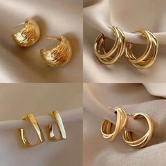 银针简约金属几何耳环欧美小众设计感耳钉2025年新款高级感耳饰女