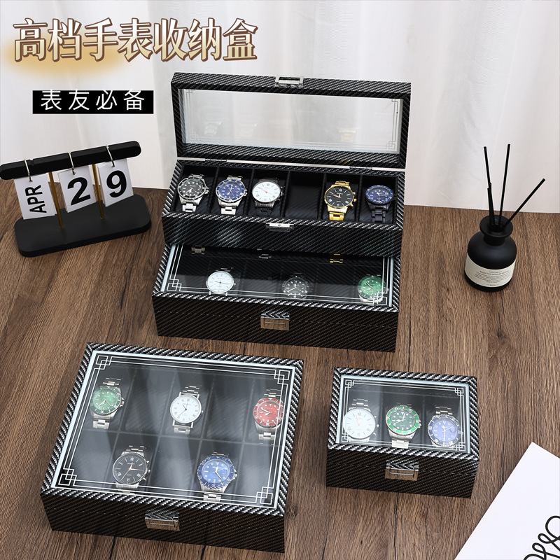 Ready-Made Watch Storage Box, Multi-Watch Mechanical Watch Case for Home Use, High-End Collection Display, Simple and Advanced Watch Box