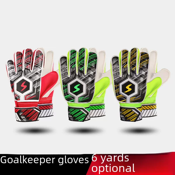 Cross-border wholesale children's adult soccer goalkeeper gloves latex anti-collision finger guard goalkeeper gloves breathable wear-resistant