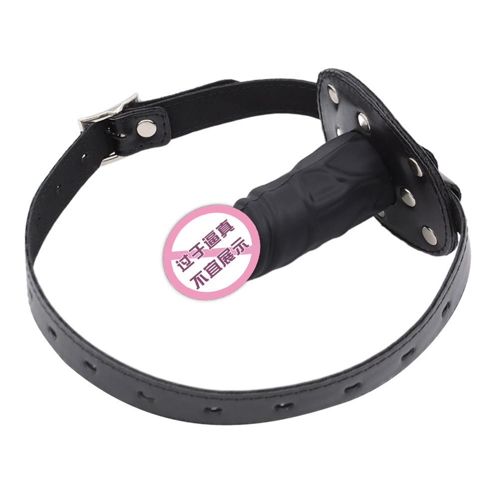 Silicone mouth plug (SM) deep-throat simulation, 5.5 & 10 cm, adjustable leather head strap