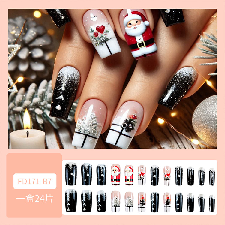 Nueva colección de uñas de navidad desgaste de uñas falsas transfronterizas desgaste de uñas parche de uñas pieza de uñas al por mayor de uñas