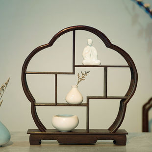 Small Desktop Display Rack for Archaeological Blind Boxes, Famous High-Quality Ancient Solid Wood Storage Rack, Tea Table Ornament Rack