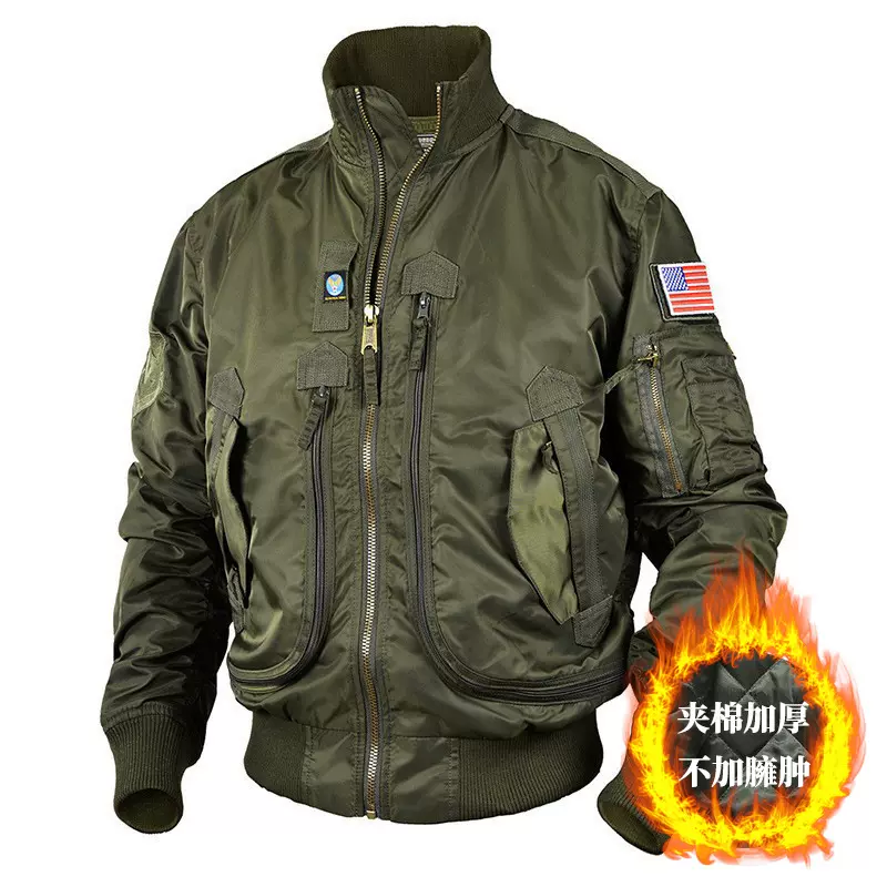 【726夹棉】棒球领军迷茄克空军飞行员夹克男士棒球服战术外套男