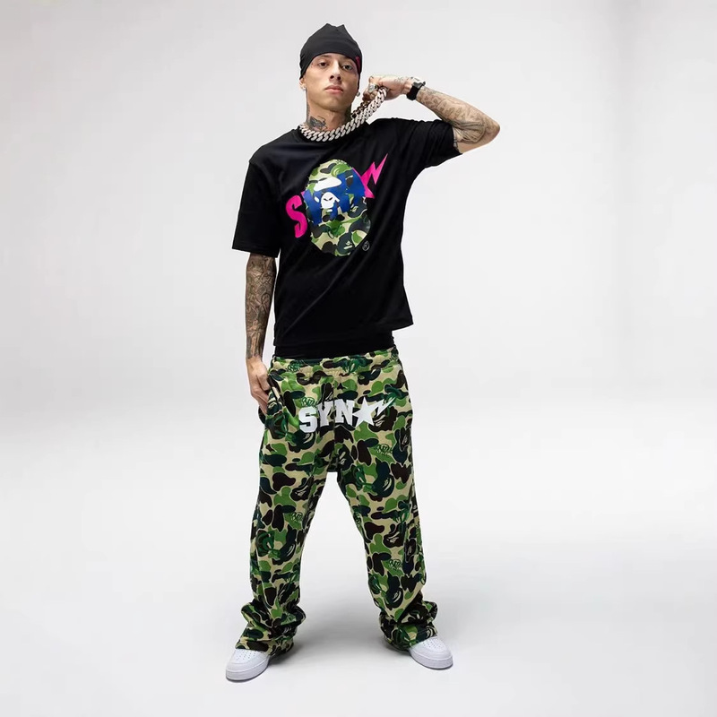 Centralcee Same Style American Street Style Synaworld Collaboration Hip-Hop Ape Head Print Short-Sleeve T-Shirt Trendy Centralcee Same Style American Street Style Synaworld Collaboration Hip-Hop Ape Head Print Short-Sleeve T-Shirt Trendy