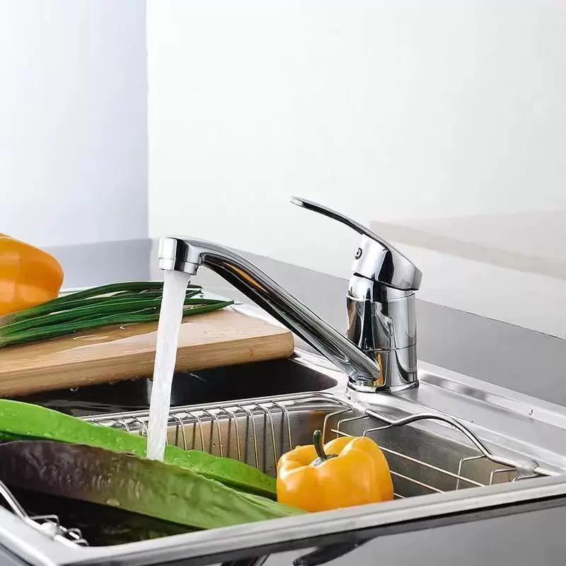 跨境外贸款冷热面盆水龙头高脚连体菜盆龙头360旋转洗手盆洗脸盆