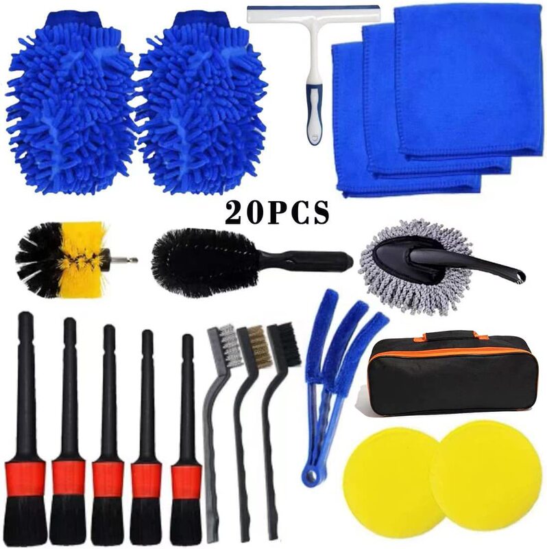 Amazon 20-piece car cleaning brush beauty tool car washing brush car interior brush detail brush