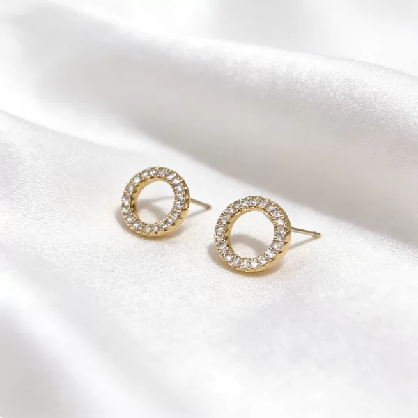 Korean Minimalist Exquisite Small Circle Niche Zircon Fashion Versatile High-End Women's Designer Earrings Wholesale Cross-Border