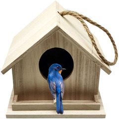 Creative DIY Birdhouse Indoor and Outdoor Bird Shelter Woodland Style Home Decor Wooden Bird House