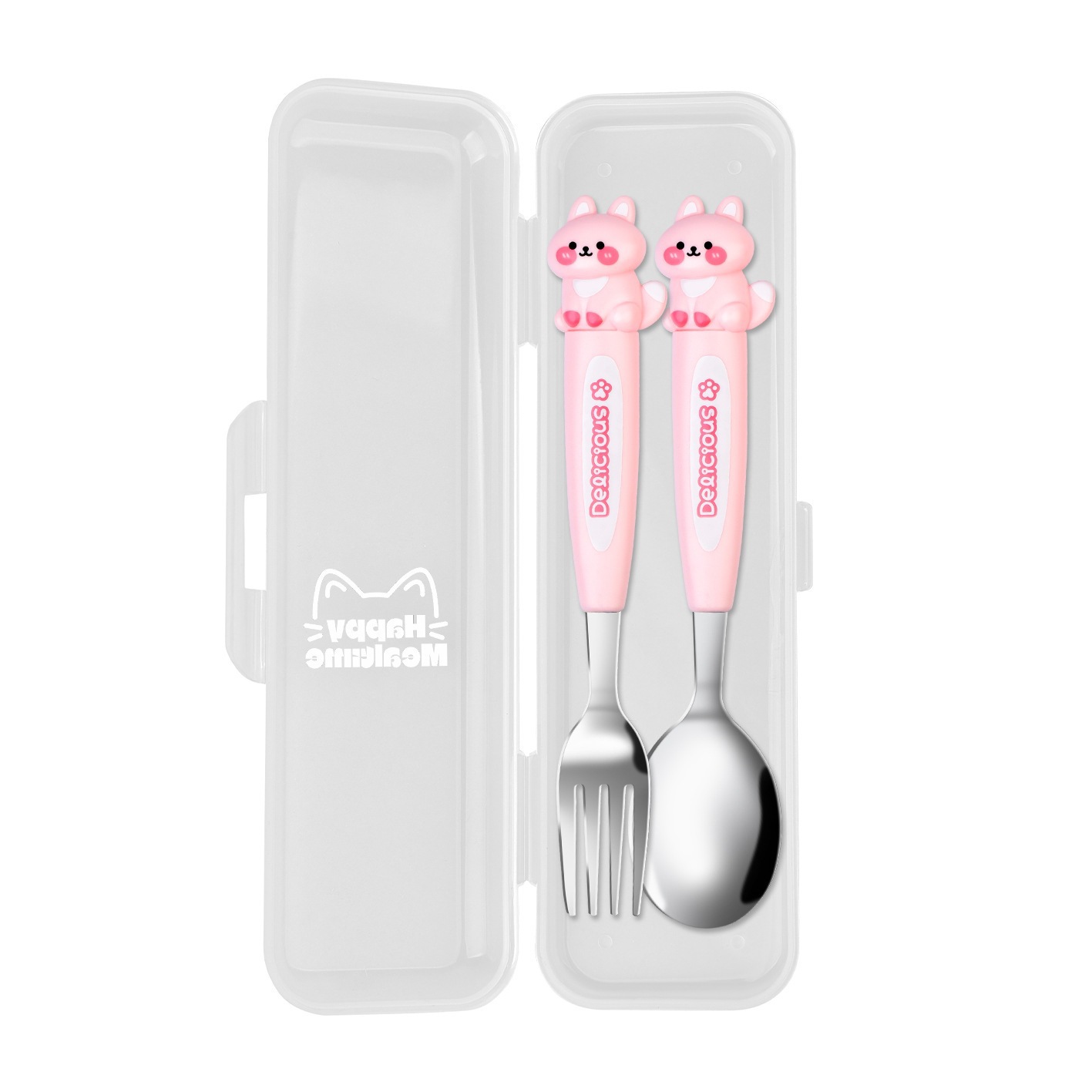 DCS2069-CS 타오타오 파라다이스 포크와 스푼 세트-핑크