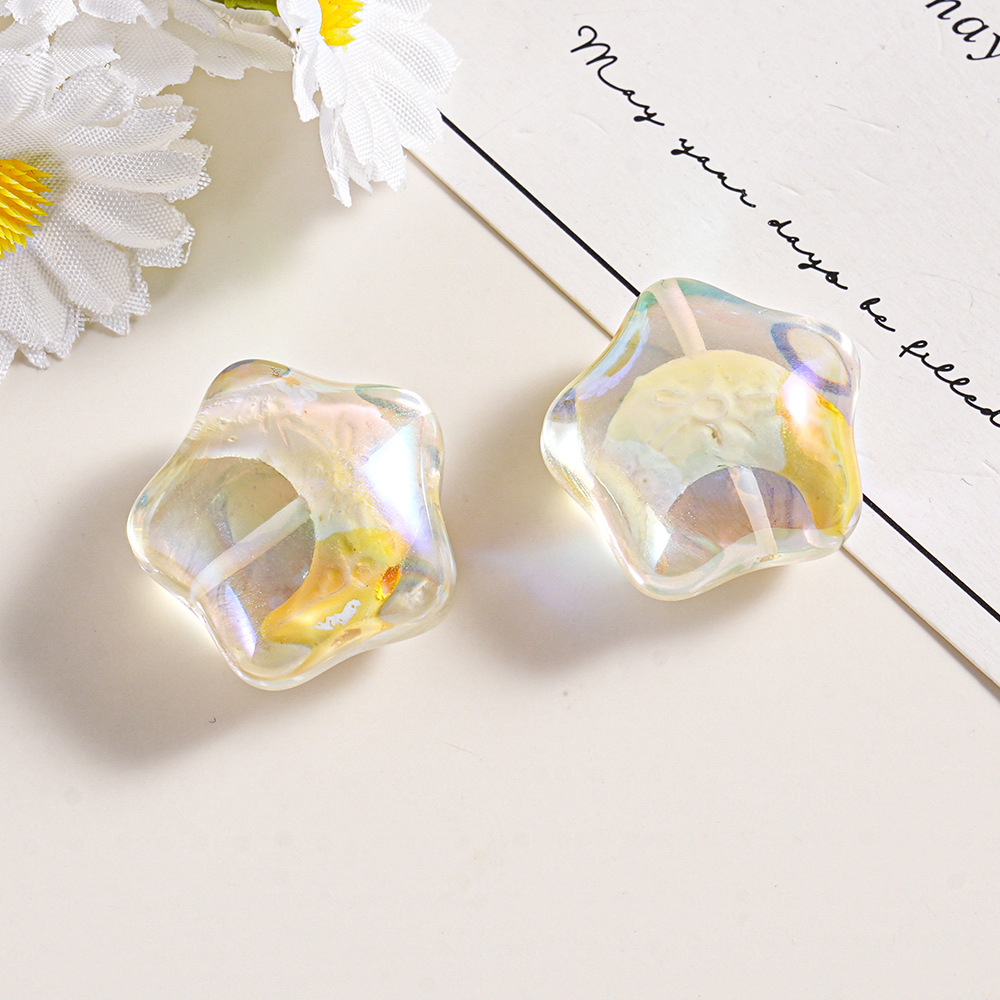 Cuentas Heidi, cuentas de estrella de cinco puntas, cuentas transparentes con cuentas dentro, cadena para teléfono, material para manualidades, cuentas sueltas de resina con forma de estrella y luna image 12