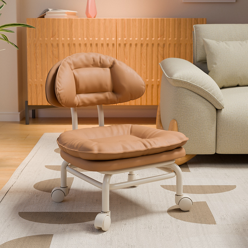 Universal Wheel Small Stool Household Low Stool with Baby Pulley Children's Small Stool with Wheels Lazy Sedentary Small Chair