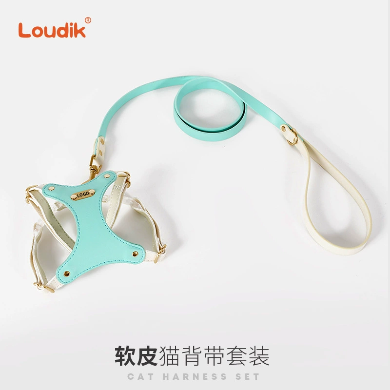 П wholesale原创皮质狗狗猫咪胸背带牵引绳宠物用品中小型犬跨境工厂Dego