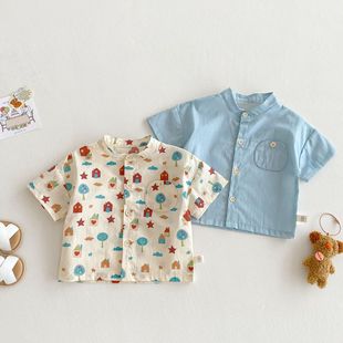 Children's Cartoon Shirt 2025 New Summer Girls Full Print Shirt Baby Fashion Korean Summer Top